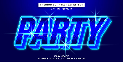 editable text effect style party