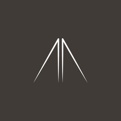 letter A logo, in line art.