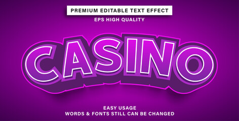 Editable text effect style casino