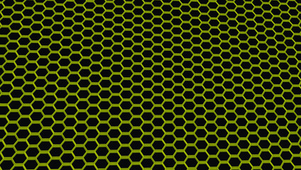 Abstract yellow and black hexagon background