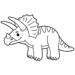 Vector illustration coloring page with cartoon dinosaur for children, coloring and scrap book, printable
