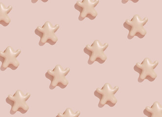 Pattern Rubber antistress man on a beige background. vacation concept, man without gender and personality