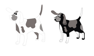 Dog vector design, vector outline