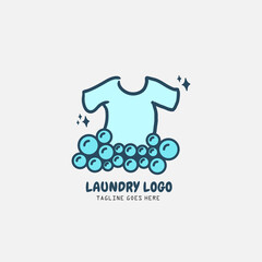 Laundry logo template design vector or wash service room. Vector illustration.