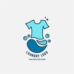 Laundry logo template design vector or wash service room. Vector illustration.