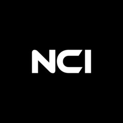 NCI letter logo design with black background in illustrator, vector logo modern alphabet font overlap style. calligraphy designs for logo, Poster, Invitation, etc.
