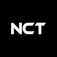 NCT letter logo design with black background in illustrator, vector logo modern alphabet font overlap style. calligraphy designs for logo, Poster, Invitation, etc.
