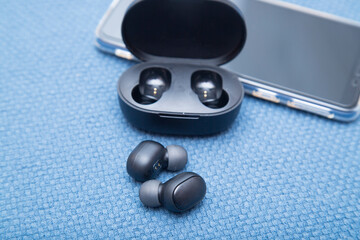 Bluetooth micro-headphones for your smartphone.A telephone headset.