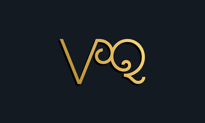 Luxury fashion initial letter VQ logo.