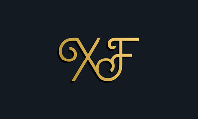 Luxury fashion initial letter XF logo.