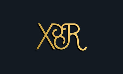 Luxury fashion initial letter XR logo.