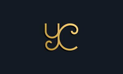 Luxury fashion initial letter YC logo.