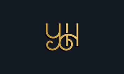 Luxury fashion initial letter YH logo.