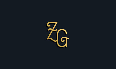 Luxury fashion initial letter ZG logo.