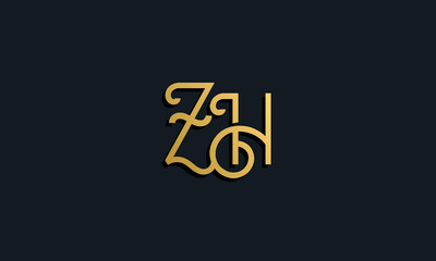 Fototapeta na wymiar Luxury fashion initial letter ZH logo.