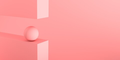 3D render of spheres and blocks