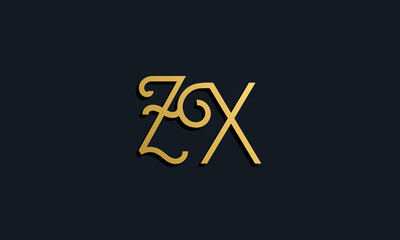 Luxury fashion initial letter ZX logo.