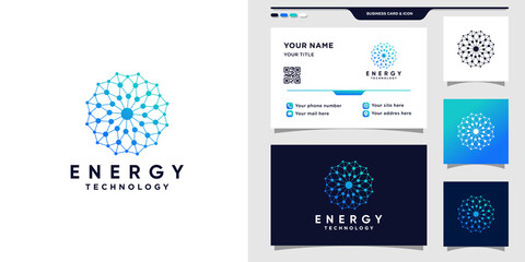 Creative energy logo with dot and line art style. Energy logo for technology and business card design.Premium Vector