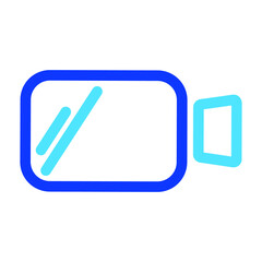 Two-color thin line video camera vector icon illustration on a white background.  Royalty-free and fully editable.