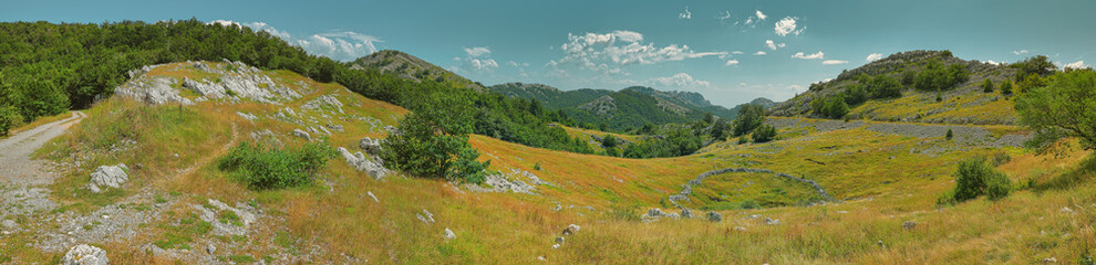 Fototapeta na wymiar Velebit Mountain green landscape in summer time