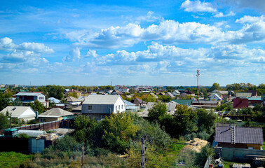 Country houses under the expressive sky