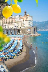 Cercles muraux Plage de Positano, côte amalfitaine, Italie Amalfi coast, Italy