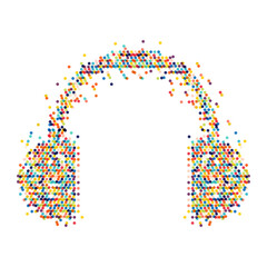 Headphone icon, colorful dot style