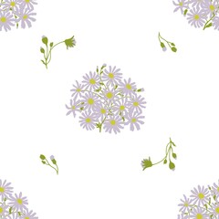 Naklejka na ściany i meble seamless pattern small bouquets on white background, picture for postcard, scrapbooking, greeting card, textile, wallpaper 