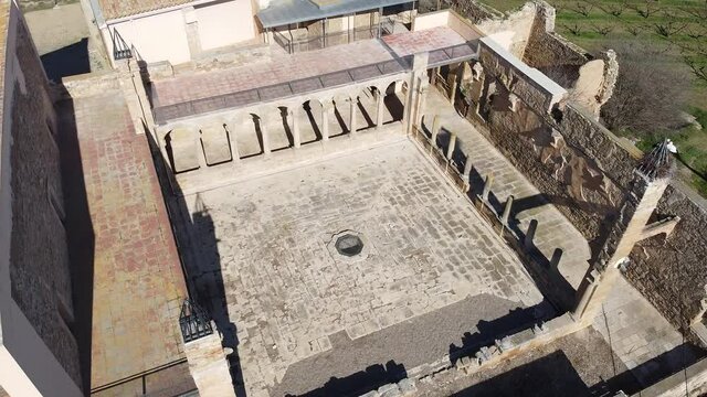 Top view of the monastery of Our Lady of Angels. Catalonia. Spain