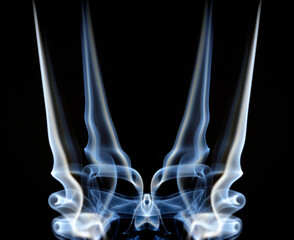 Fantastic creatures - Colorful abstract Swirls of smoke against a black background