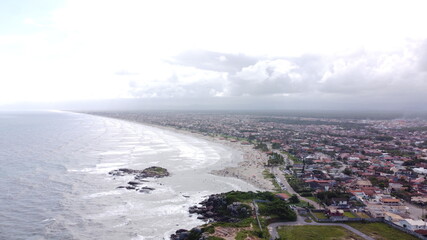 Vista aérea da cidade de Peruíbe, SP