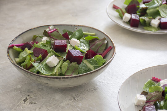 Lettuce and beatroot salad