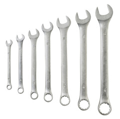 Set of wrenches on a white background. Isolated