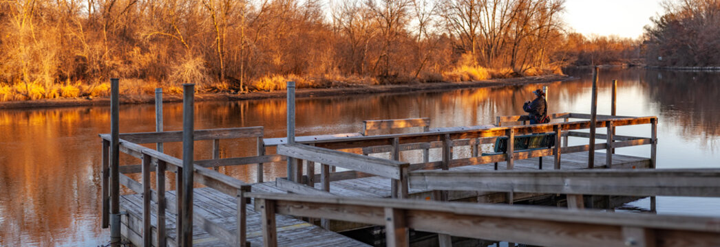 Wooden Pier Sunset on the Mississippi