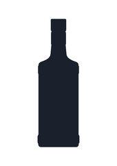 Whisky bottle icon. (Whisky bottle vector silhouette)