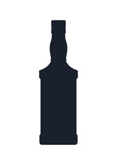 Whisky bottle icon. (Whisky bottle vector silhouette)