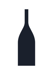 Wine bottle icon. (Wine bottle vector silhouette)