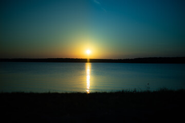 Fototapeta na wymiar Sunset at Lake Duncan, Oklahoma, United States