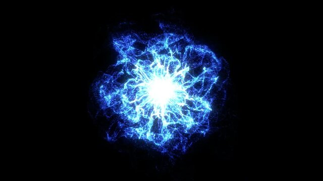 Abstract glowing plasma burst. Energy explosion flame wave. Loop