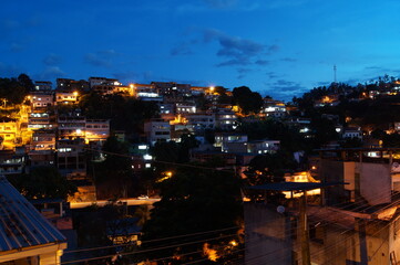 city lights at evening