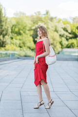 girl walking in the park