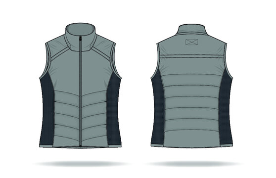 Sleeveless Hiking Down Vest Vector Illustration	