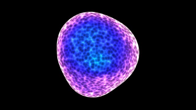 Seamless looping 3D animation of the abstract morphing alien organic life form rendered in UHD with alpha matte