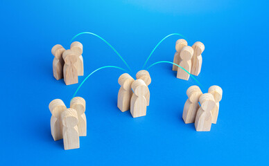 Communication between groups of people. Joining efforts, cooperation in a global project....