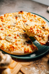 Ready-made pizza on the table