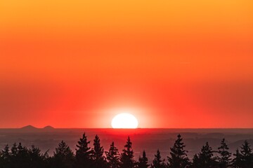 sunset from lammersdorf eifel with a view towards aachen stolberg