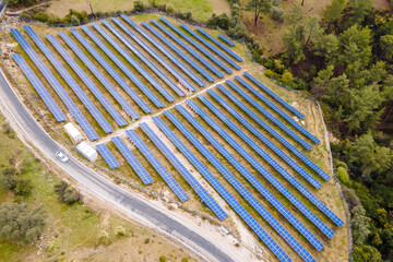 Solar energy, concept clean energy, electric alternative, power in nature. Solar panel cell for...