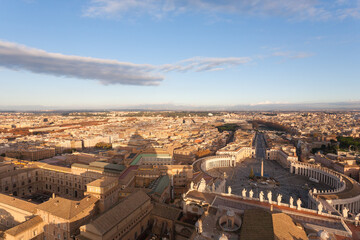Saint Peter square aerial view, Vatican city