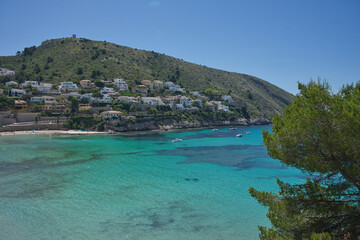 Panoramic view of the Mediterranean sea in Moraira, Spain