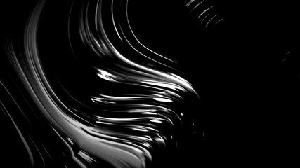 Abstract white black background with waves luxury. 3d illustration, 3d rendering.